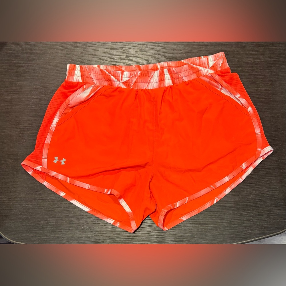Under Armour Women's Bright Orange Fly By 2.0 Athletic Running Shorts SZ Medium